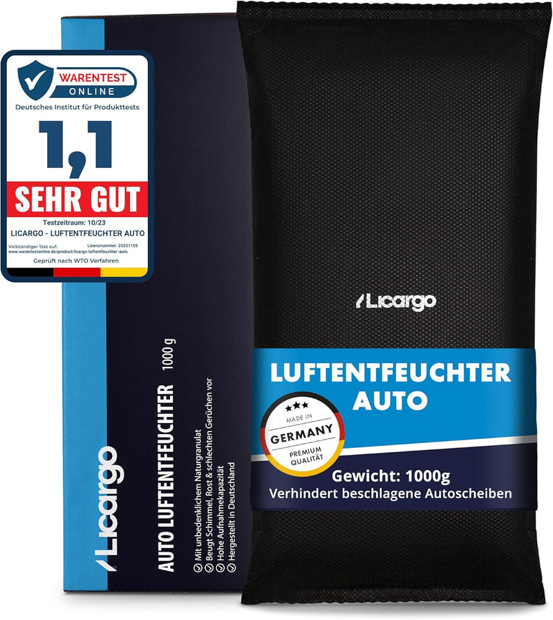 LICARGO Luftentfeuchter (1kg) - Auto Entfeuchter gegen beschlagene Autoscheiben - wiederverwendbarer