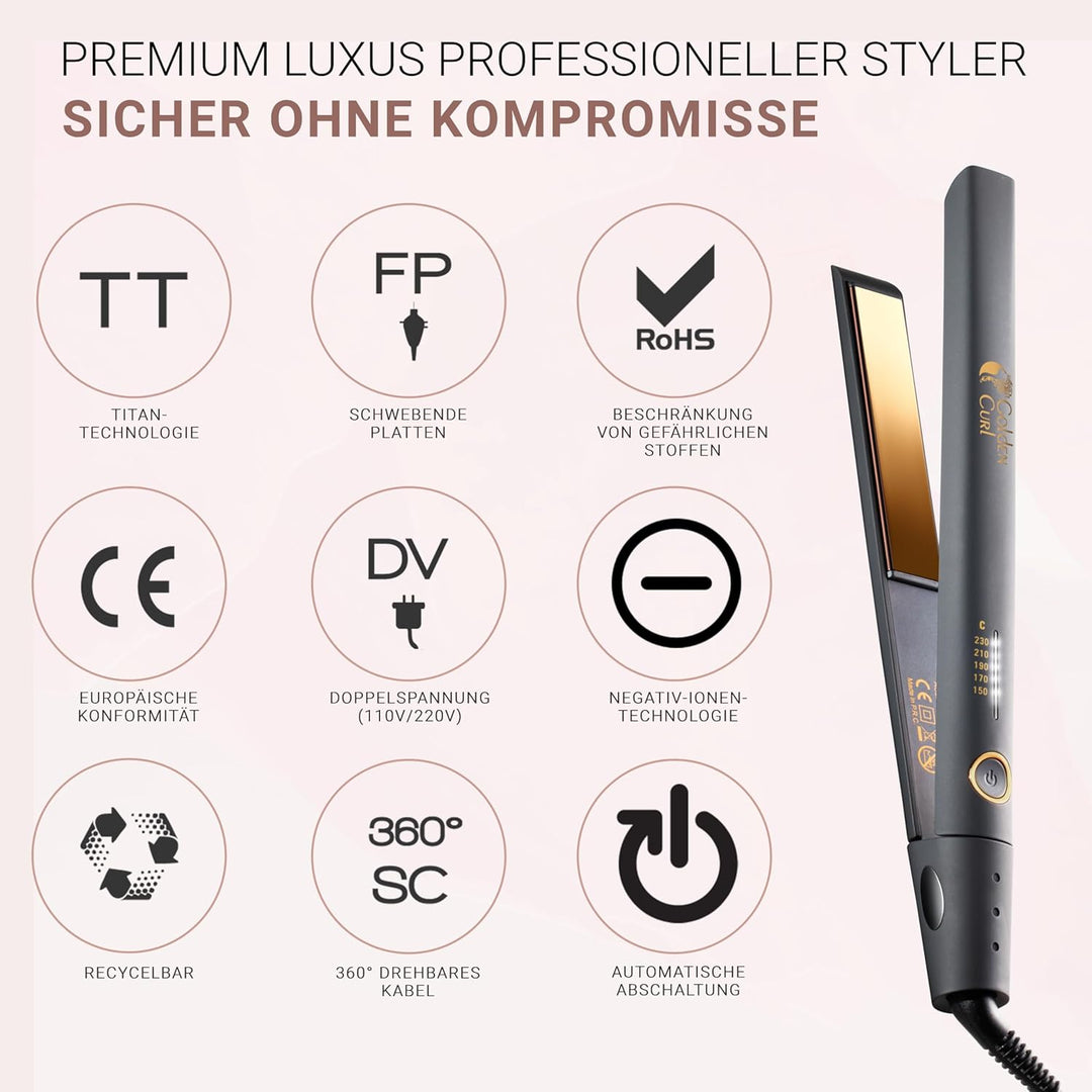 Glätteisen Locken und Glätten Haarglätter - 5 Jahre Sorgenfreiheit - Haar Styling Hair Straightener