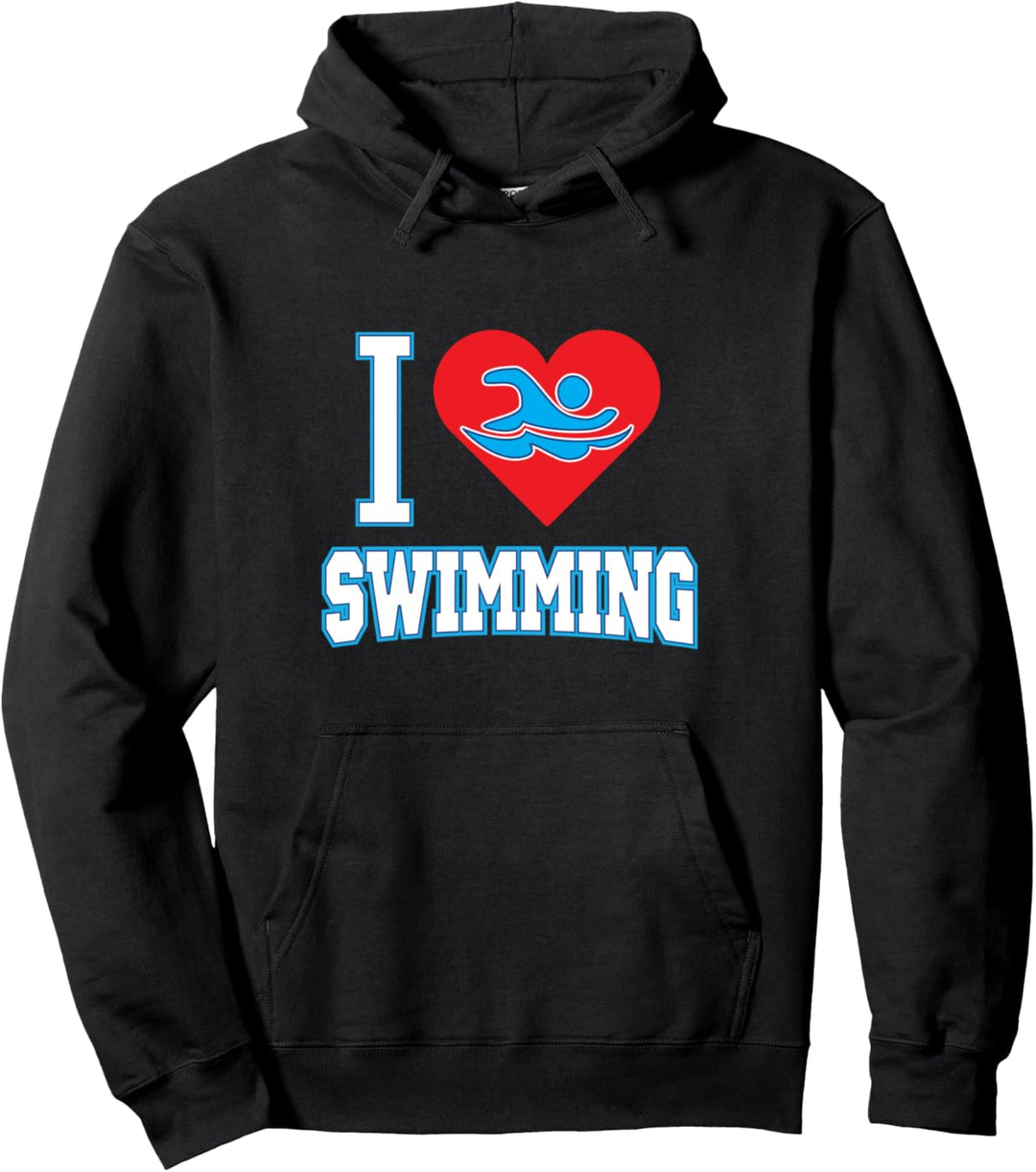 Ich Herz schwimmen Liebe schwimmen Pullover Hoodie