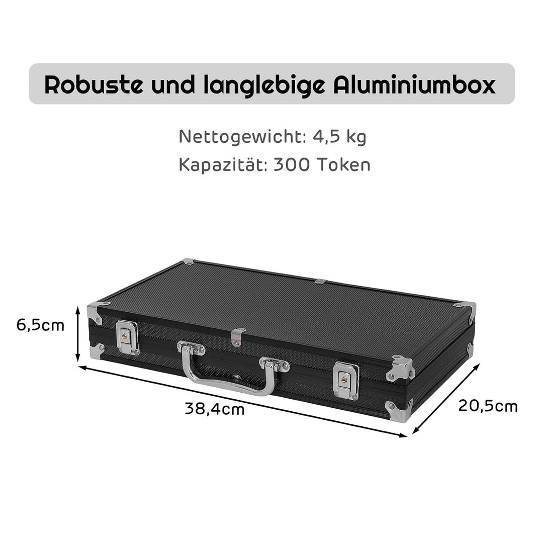 GOPLUS Pockerkoffer Pockerset 300 Chips Pockerchips Pocker Set mit Würfel Pokerkarten (schwarz), Sch
