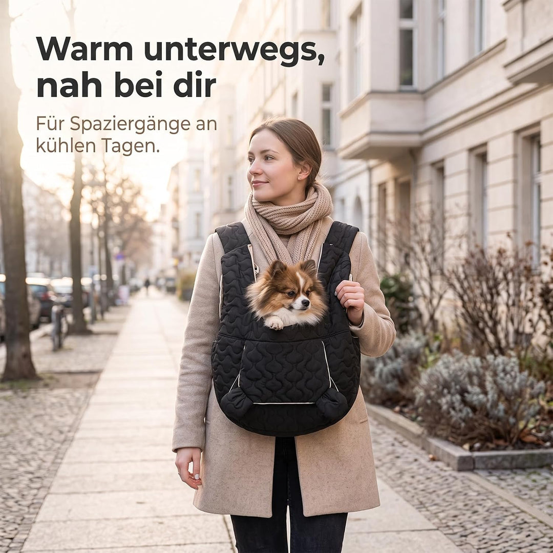 Wärme Haustiertrage für kleine Hunde und Katzen, fleecegefütterte Winter-Hundetasche mit verstellbar