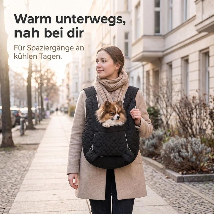 Wärme Haustiertrage für kleine Hunde und Katzen, fleecegefütterte Winter-Hundetasche mit verstellbar