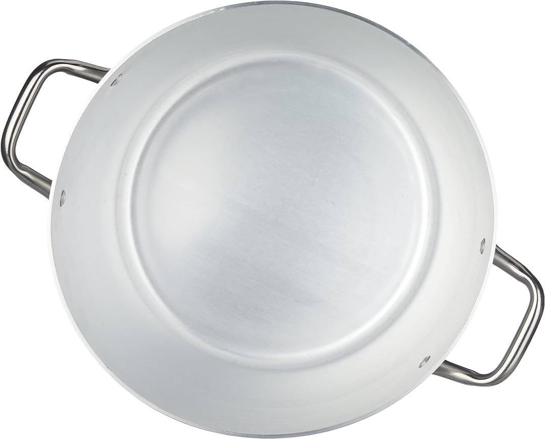 Pentole Agnelli Linie 2 mm Suppentopf aus Aluminium mit 2 Griffen, Durchmesser – 30 cm, Edelstahl, S
