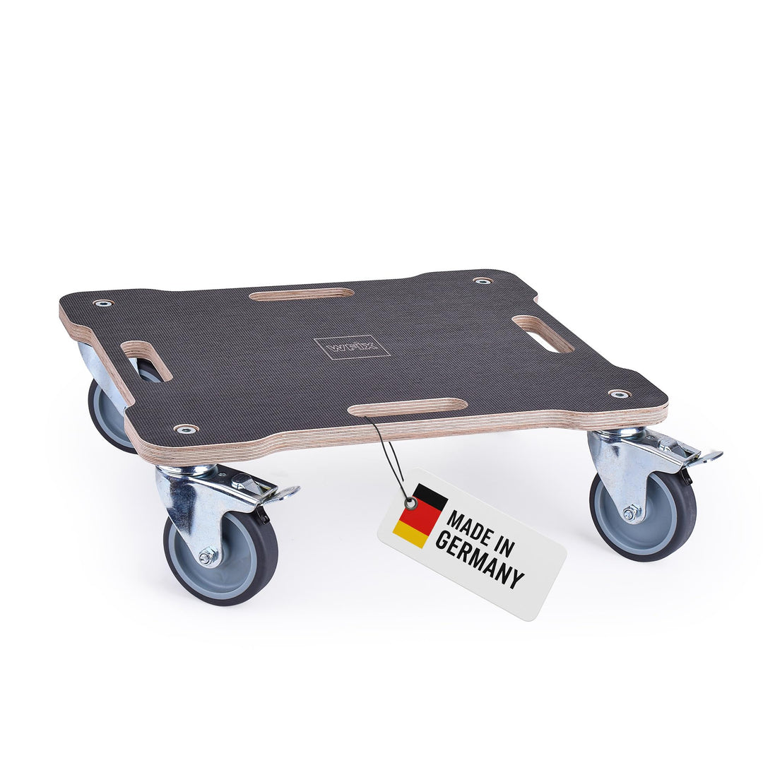 WFix Transportroller 40 x 48 cm 350 kg Tragkraft - Birke-Multiplex 18 mm mit Anti-Rutsch - 4 leise G