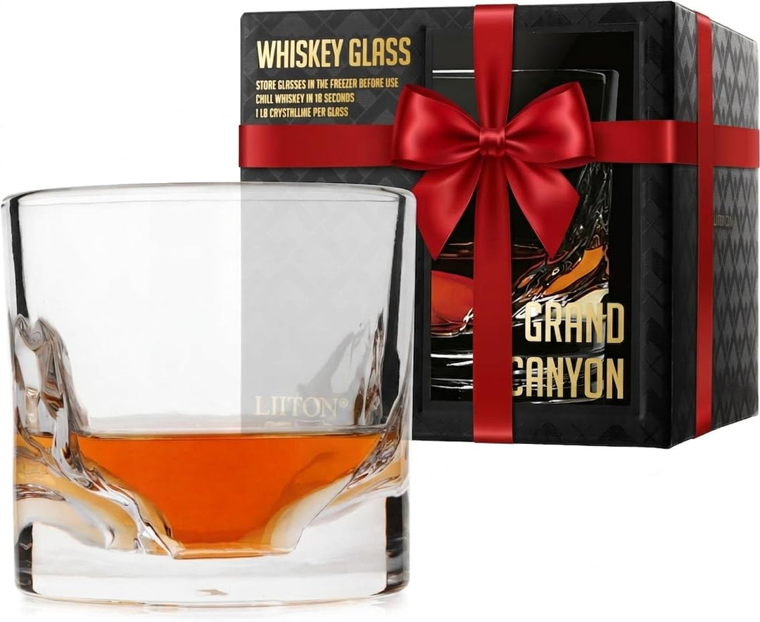 LIITON Whisky Gläser aus Kristallglas, Tumblergläser, Geschenke für Männer für Cocktails, Gin, Bourb