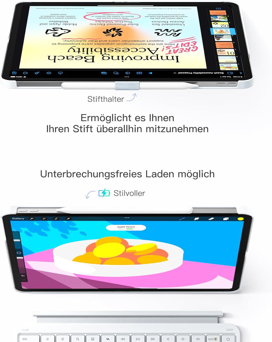 Inateck Tastatur Hülle Kompatibel mit iPad Air 13 Zoll (2025/2024),Tastatur für ipad Pro 12.9 Zoll 6