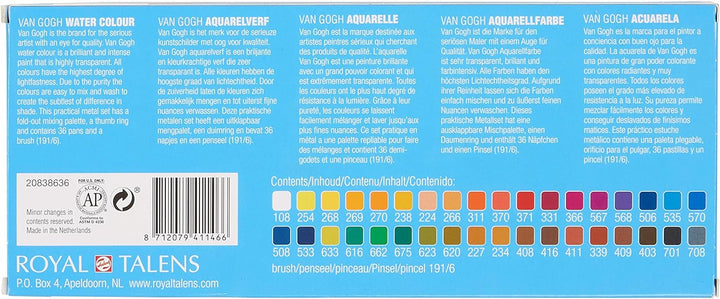 Van Gogh Royal Talens Van Gogh Künstler-Aquarellfarben, Metallbox, Set mit 36 verschiedenen Farben 1