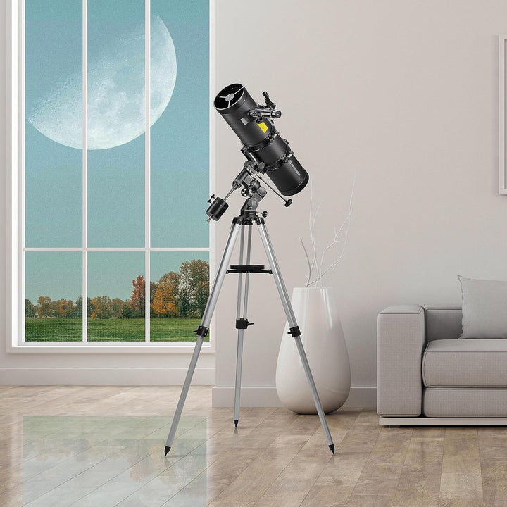 Bresser Spiegelteleskop Pollux 150/1400mm katadioptisches Spiegel-System mit Smartphone Kamera Adapt