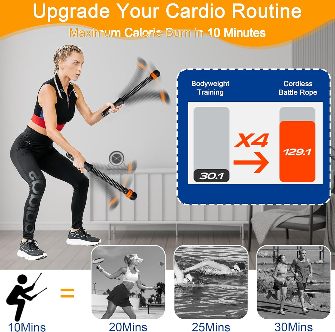 Ropeless Battle Ropes verstellbar mit Gewichtsringen Battle Rope ohne Seil leise platzsparend tragba