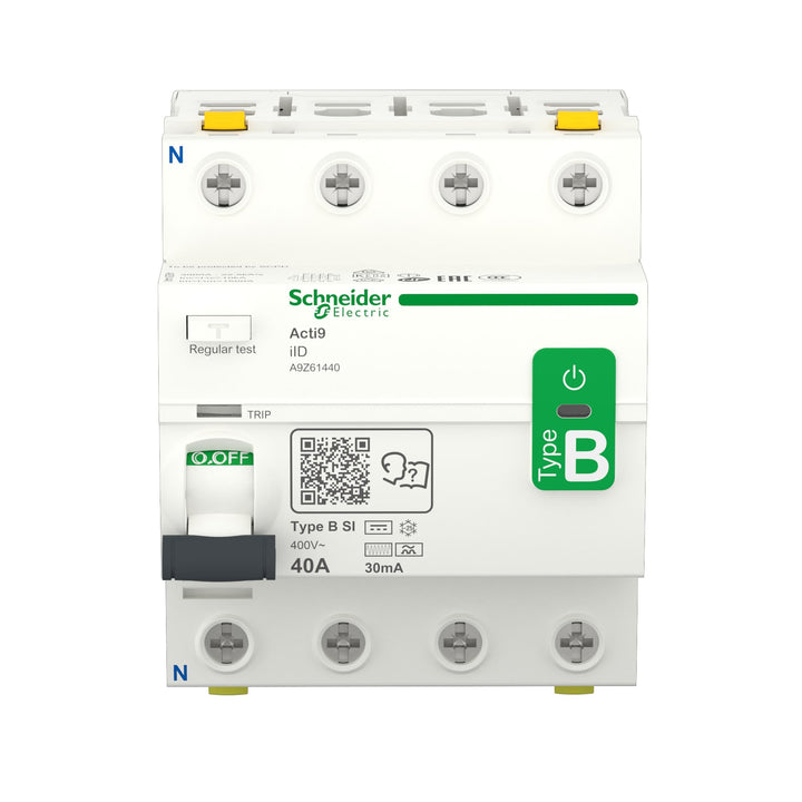 Schneider Electric Fehlerstrom-Schutzschalter IID 4P 40A 30MA TYP B-SI, A9Z61440 B-SI 40 Ampere, B-S