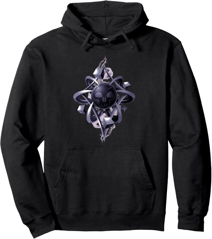 Magic: The Gathering 3D Black Mana Abstract Pullover Hoodie