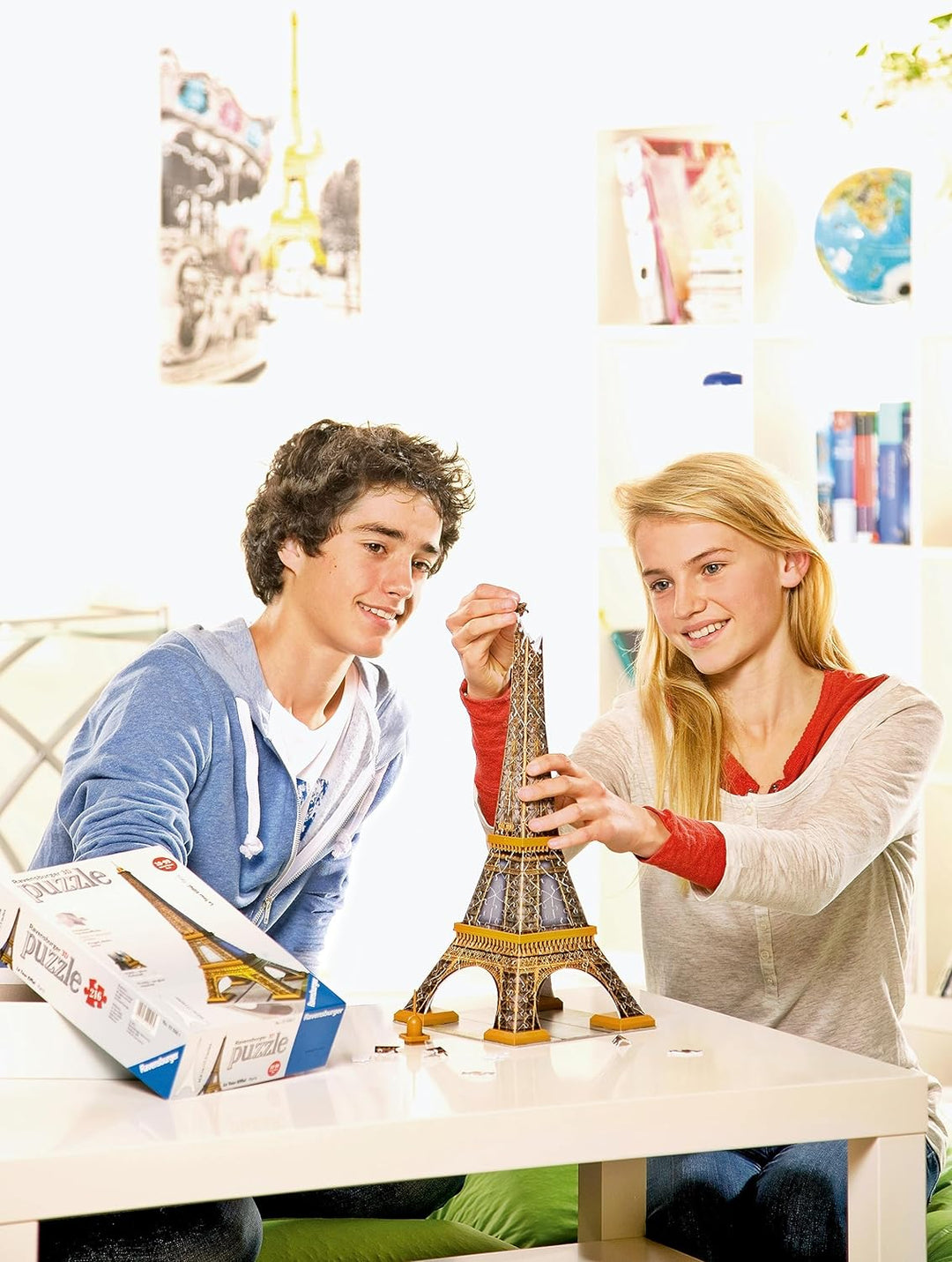 Ravensburger Kinderpuzzle 12556 Heart Ravensburger 12556-Eiffelturm 3D Puzzle-Bauwerke, 216 Teile,