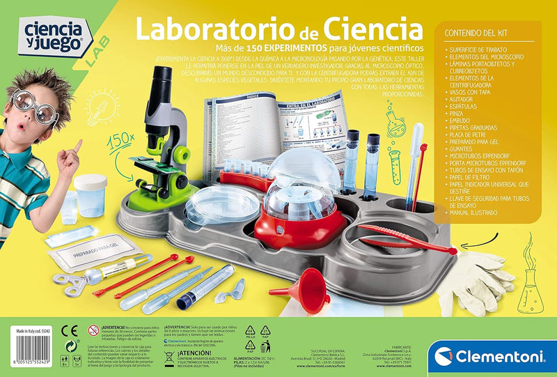 Clementoni 17-552429 Laboratorio de Ciencia Das grosse Wissenschaftslabor, Bunt, Sin Talla, Wissensc