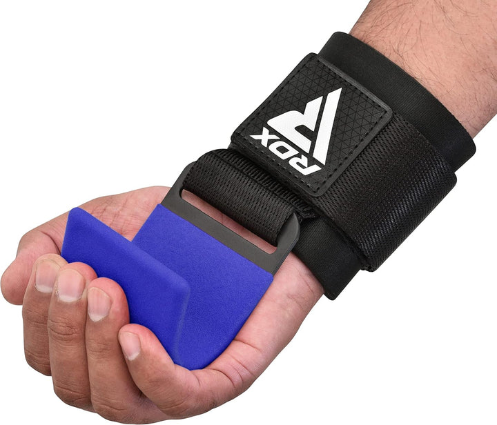 RDX Zughilfen Haken Krafttraining, 8mm Gepolstert Handgelenkschutz, Profi Bodybuilding Gewichtheben