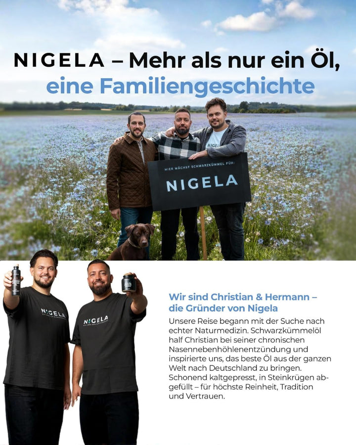 Nigela BIO Schwarzkümmelöl ungefiltert - Hoher Thymochinongehalt in 100% lichtgeschützer Keramikflas