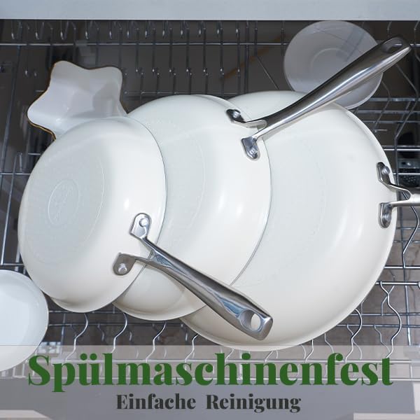 Keramik-Bratpfannen-Set 20 cm & 26 cm, Antihaftbeschichtung ohne PTFE PFOA PFAS, Induktionsgeeignet,