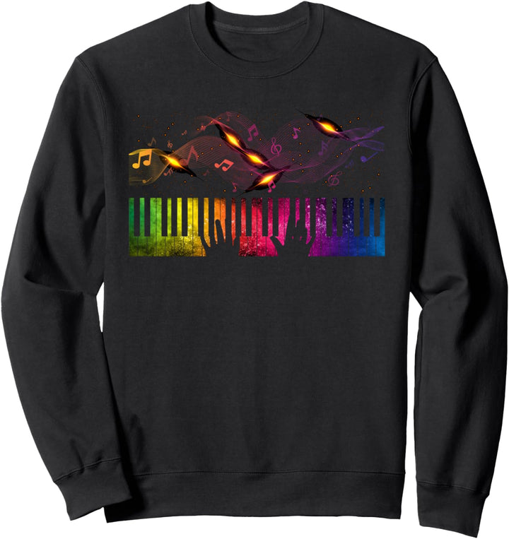 Piano Musik Klassik Musiker Buntes Keyboard Klavier Sweatshirt