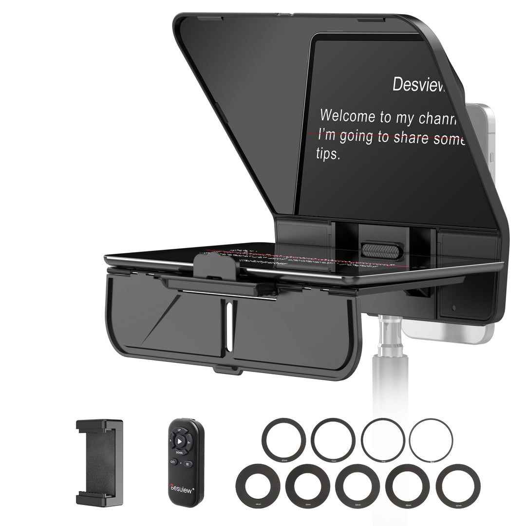 Desview T5 Teleprompter für Smartphone Tablet DSLR-Kamera mit Bluetooth-Fernbedienung & APP, bis 11