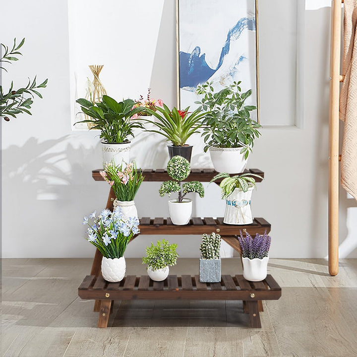 Pflanzenregal aus Holz, Blumenständer für Innen- und Aussenbereiche, Mehrzweck-Topfhalter, Pflanzens