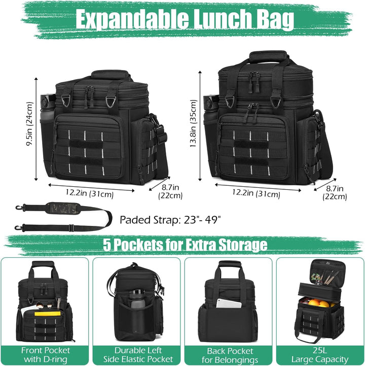 Kühltasche Picknicktasche erweiterbare Isoliertasche Lunchtasche Essen & Getränk Thermotasche für Sc