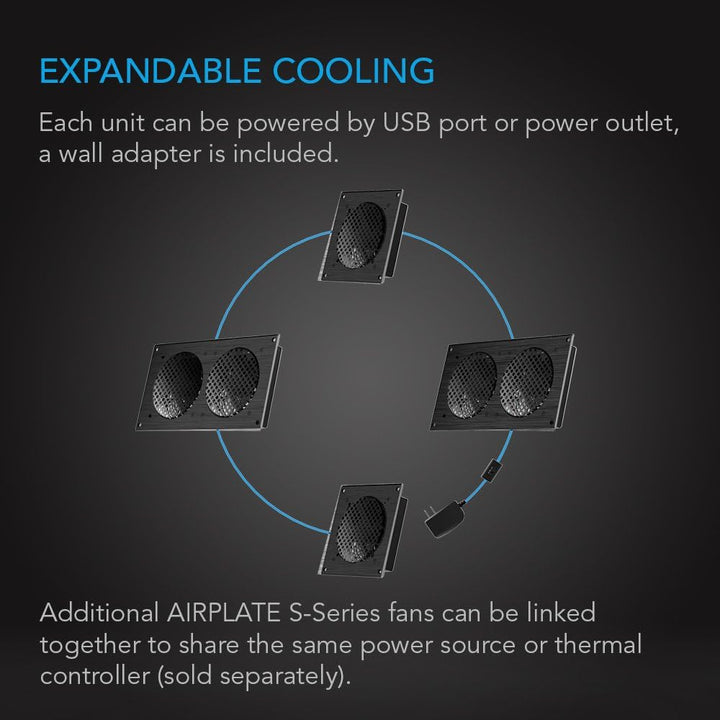 AC Infinity AIRPLATE S3, leises Kühllüftersystem 6" (16 cm) mit Geschwindigkeitssteuerung, für Heimk
