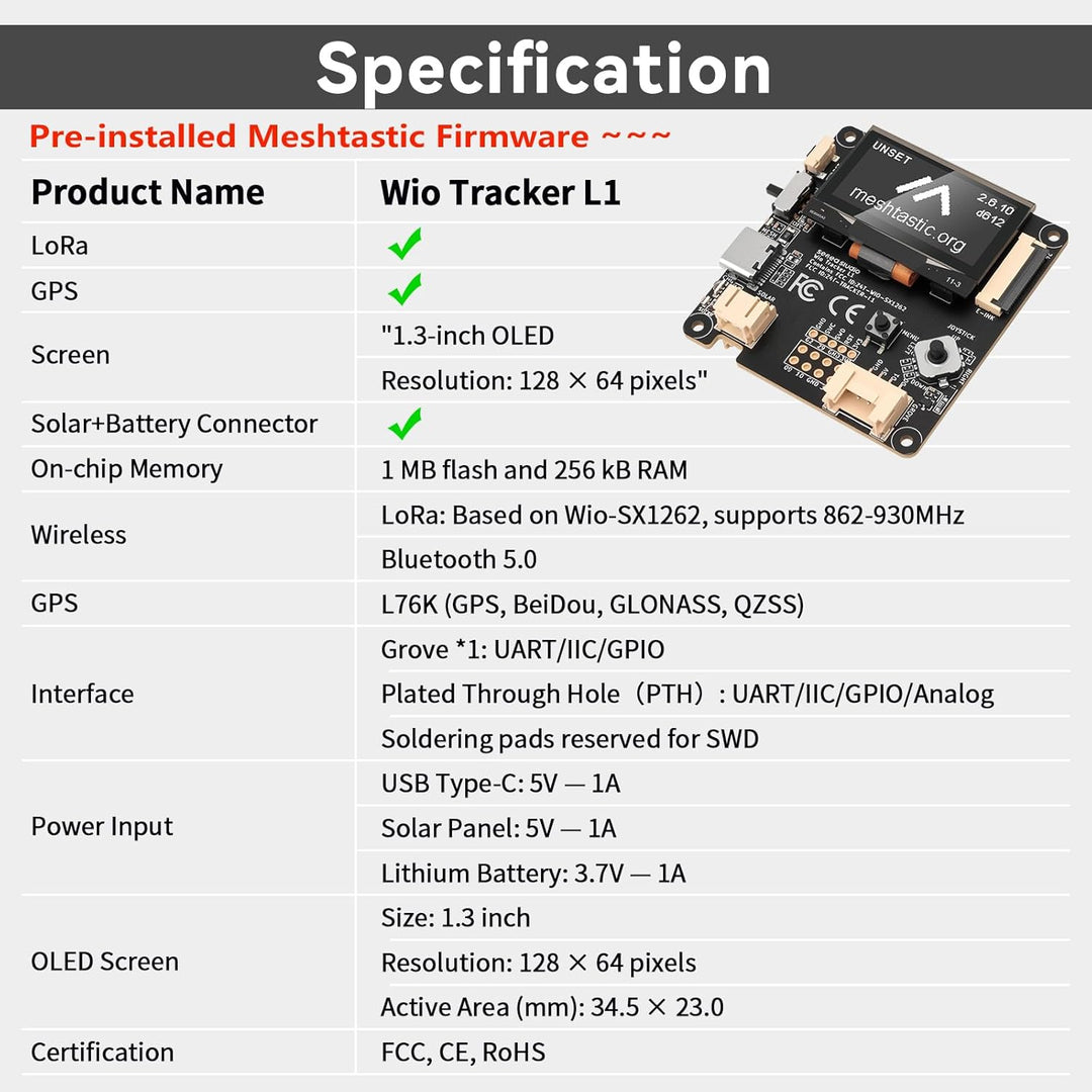 2 Set Wio Tracker L1 Board mit 3000mAh Akku und Gehäuse Set – SX1262 nRF52840 Kit für AR duino Mesht