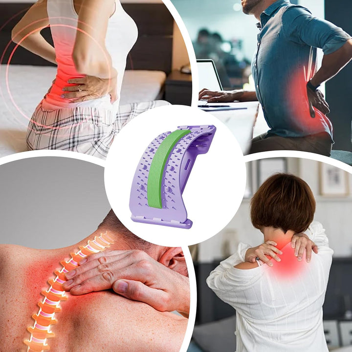Rückenstrecker 3-Stufen, Lendenkissen Orthopädisch, Rückenbrett Dehngerät, Rutschfeste Traktionsboar