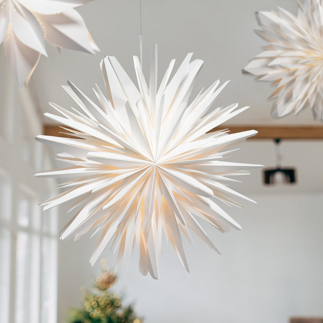 EANLOLY Weihnachtsstern Beleuchtet, Papiersterne Weihnachten, 3D Stern Fenster, Weihnachtsdeko Innen