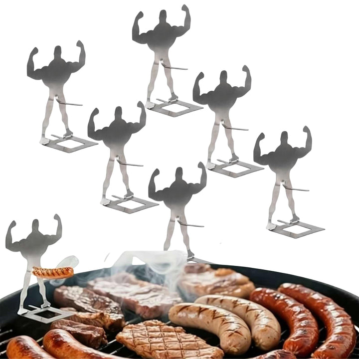 Lustiger BBQ Stand Man Hot Dog Halter, Edelstahl Hotdog & Wursthalter für Grill, Tragbares Wiederver