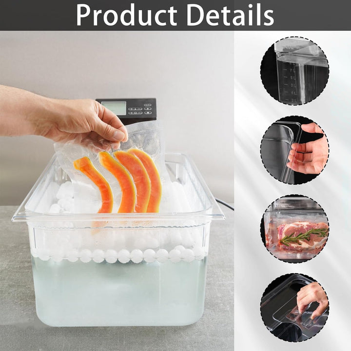 Sous Vide Behälter, 11 L 32,5x26,5x20cm Sous Vide Container mit Deckel und Rack Gastronormbehälter F