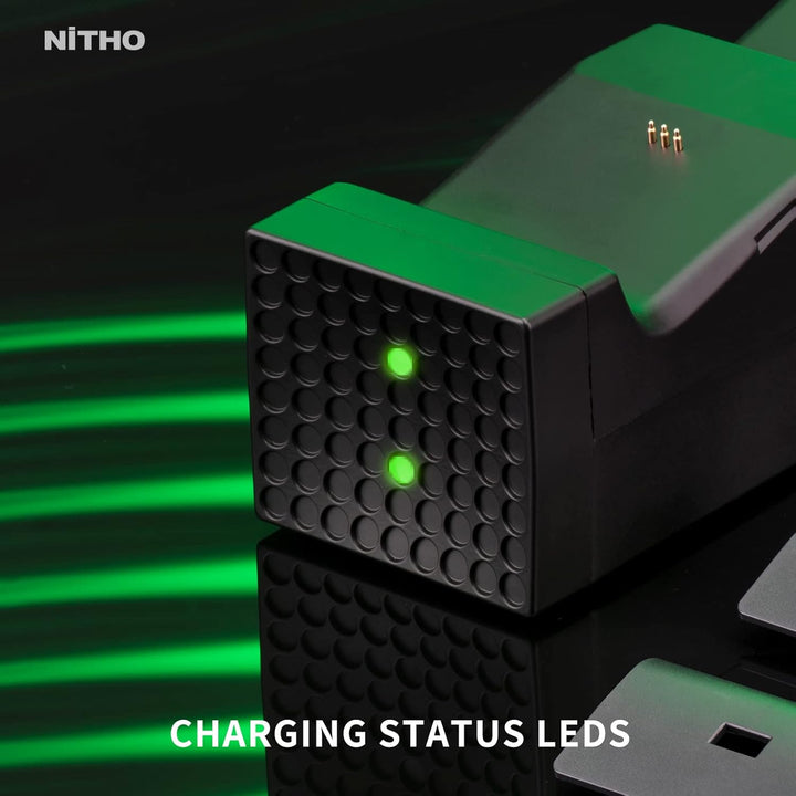 NiTHO Xbox Controller Doppel-Ladestation mit 2 x Wiederaufladbaren Akkupacks für Xbox One/Xbox Serie