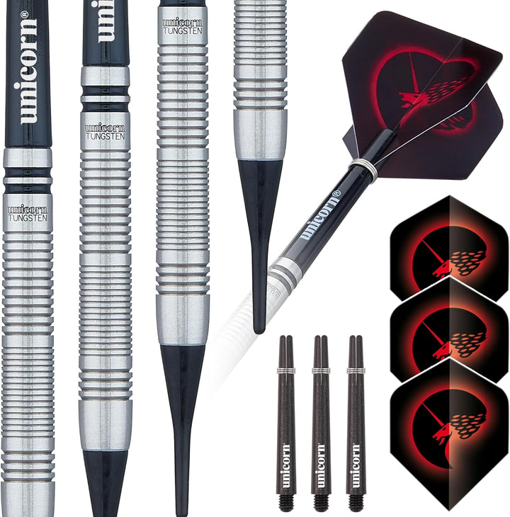 Unicorn Dart-Set mit weicher Spitze, Wolfram-Barrels | 17 g, 18 g, 19 g oder 20 g Stil 2 20 g, Stil