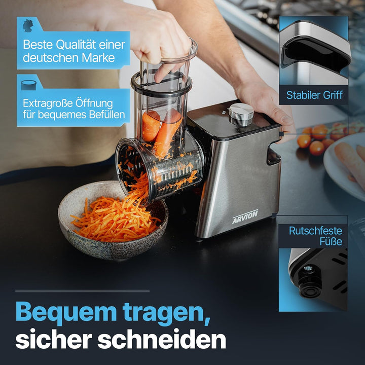 Fleischwolf elektrisch [TESTSIEGER] 4-in-1 | Kubbe | Wurstfüller | Gemüse Reiben | Hackfleisch | 18-