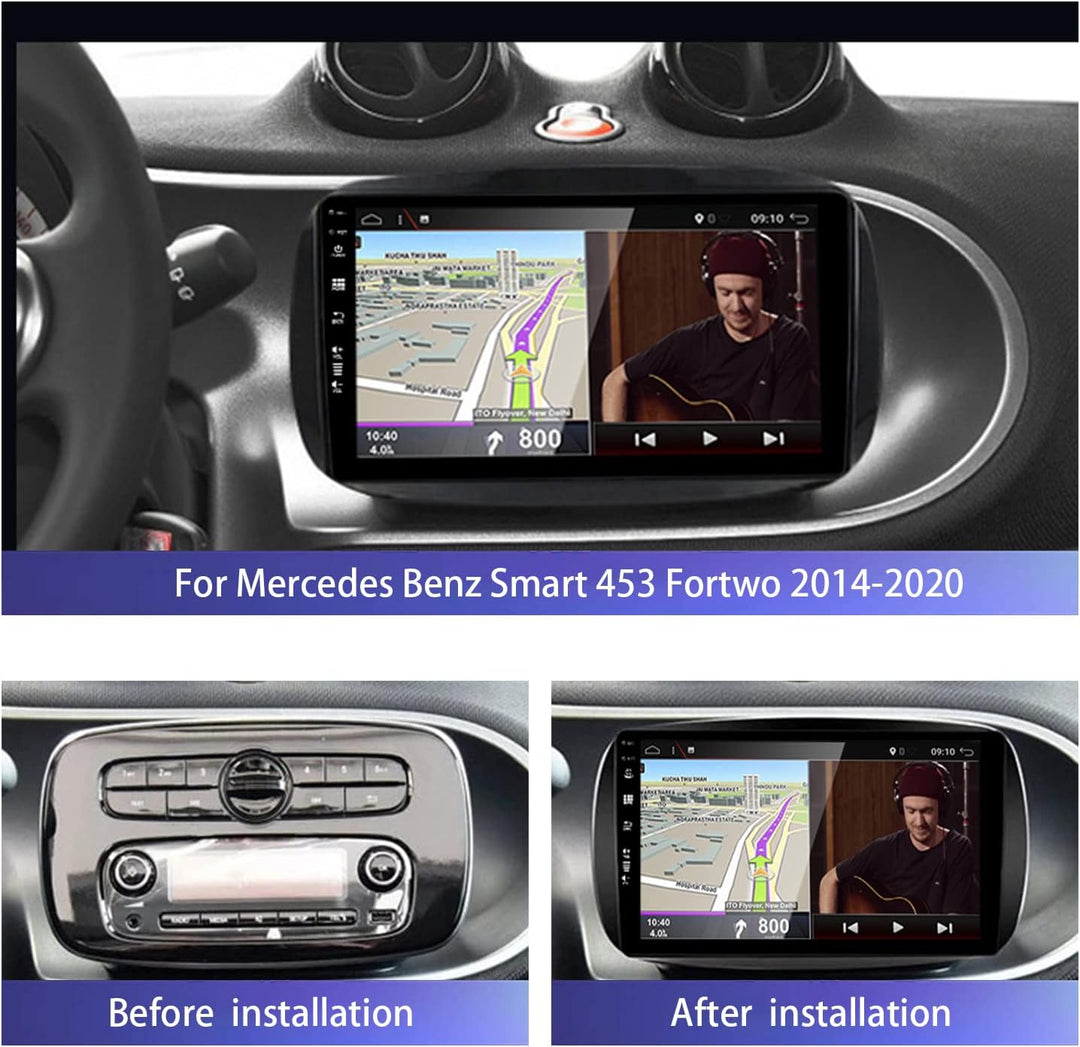 2G+64G Android 16 Autoradio für Benz Smart 453 Fortwo (2014-2020) GPS Navigation - Wireless CarPlay