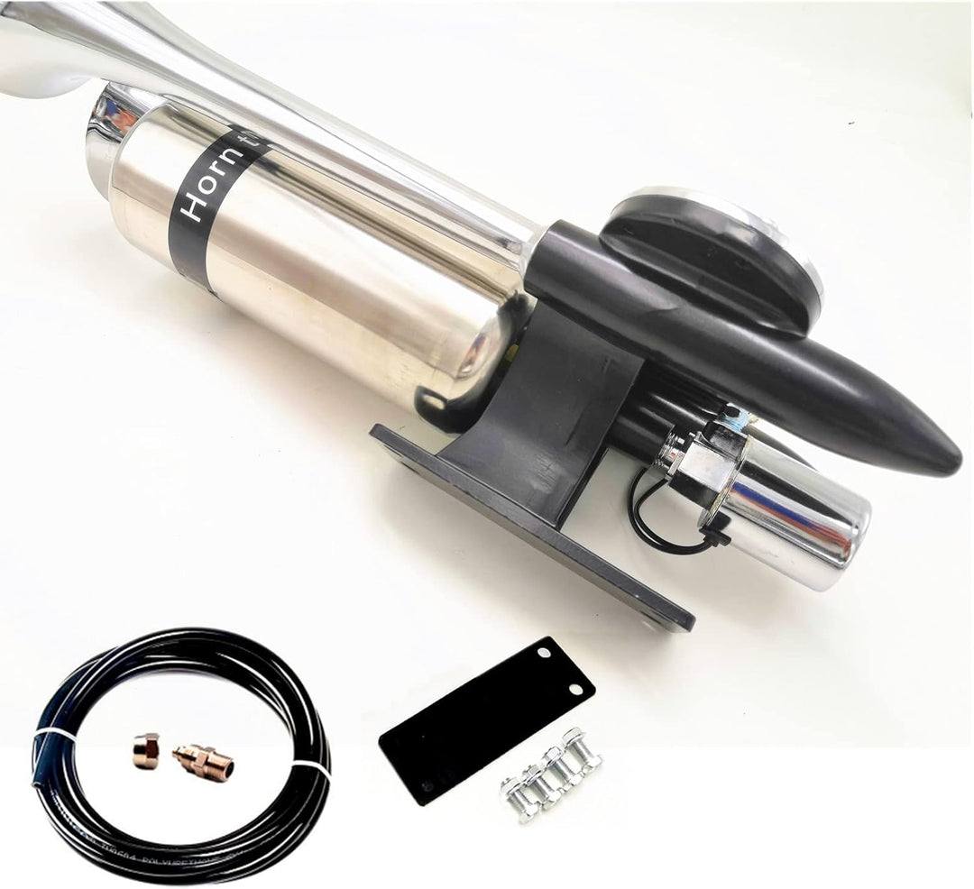 Autohupe Bootshupe 175DB Car Horn Schiffshupe Verlängern Sie den Ton Doppelrohrhupe Lufthupe Silber