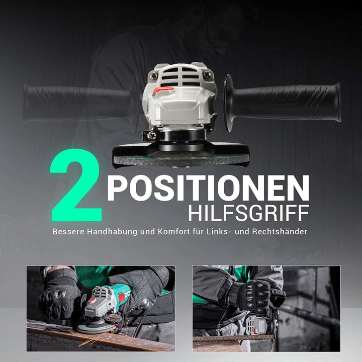DCA 860W Winkelschleifer 125 mm, 11.800 min⁻¹, Ultraschlanker Griff (178 mm Griffumfang), Kompaktes
