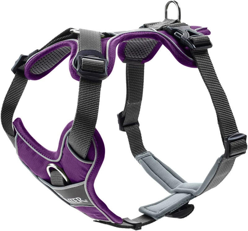 HUNTER DIVO Hundegeschirr, L, 72-100 cm, violett/grau 72 - 100 cm violett/grau, 72 - 100 cm violett/