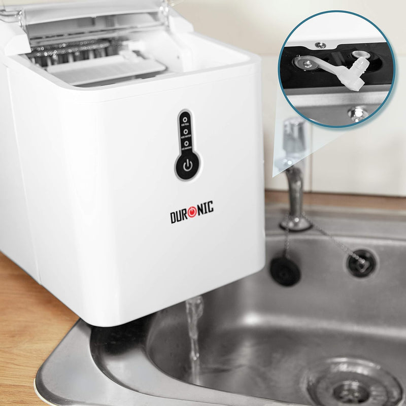 Duronic ICM120 Automatische Eiswürfelmaschine | 9 Eiswürfel in 7 min | 1,5 L Wassertank | Bis zu 12