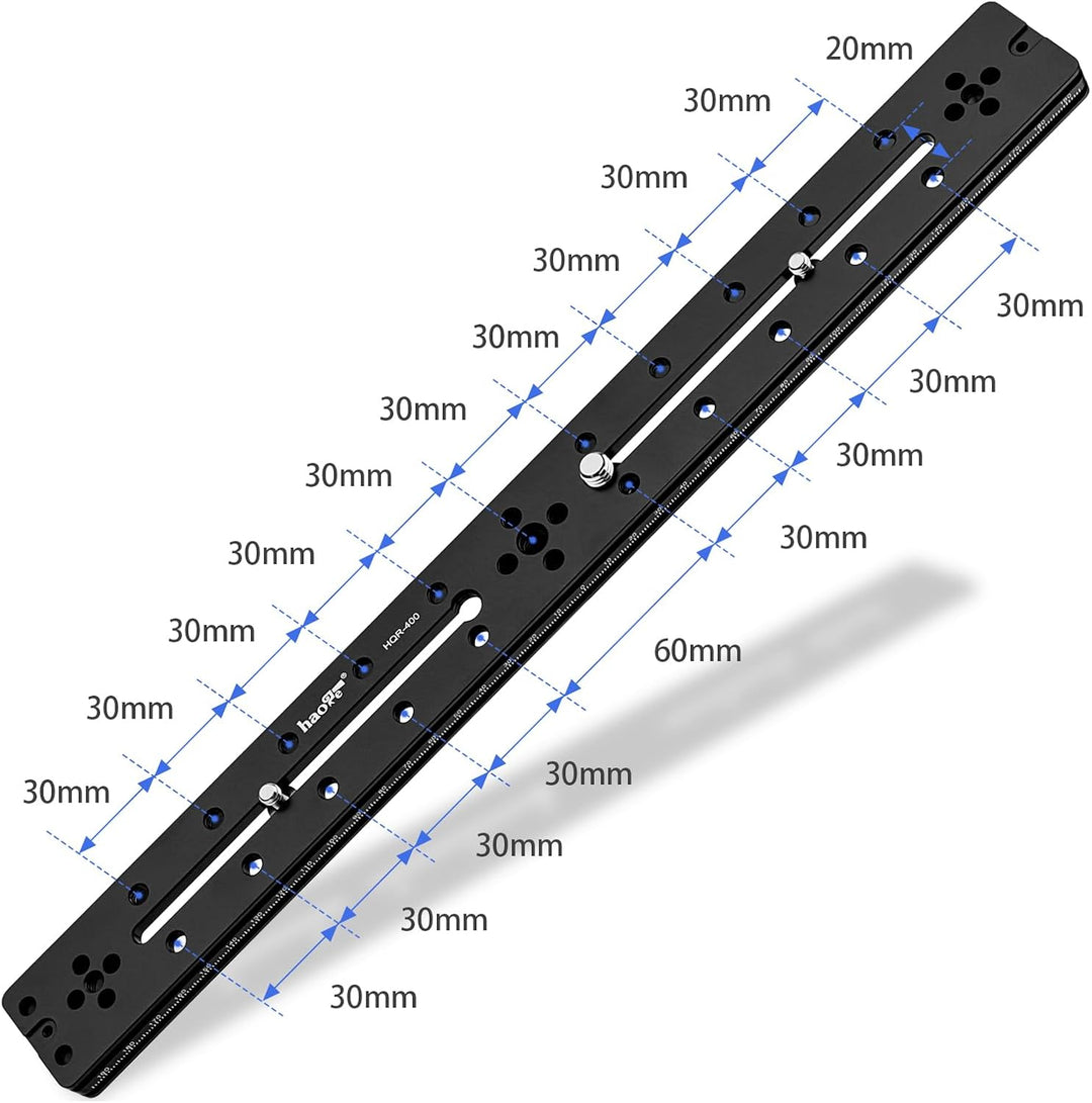 Haoge HQR-400 400 mm Mehrzweck-Schnellwechselplatte für Kamerastativ, Kugelkopf, Klemme für Arca Swi