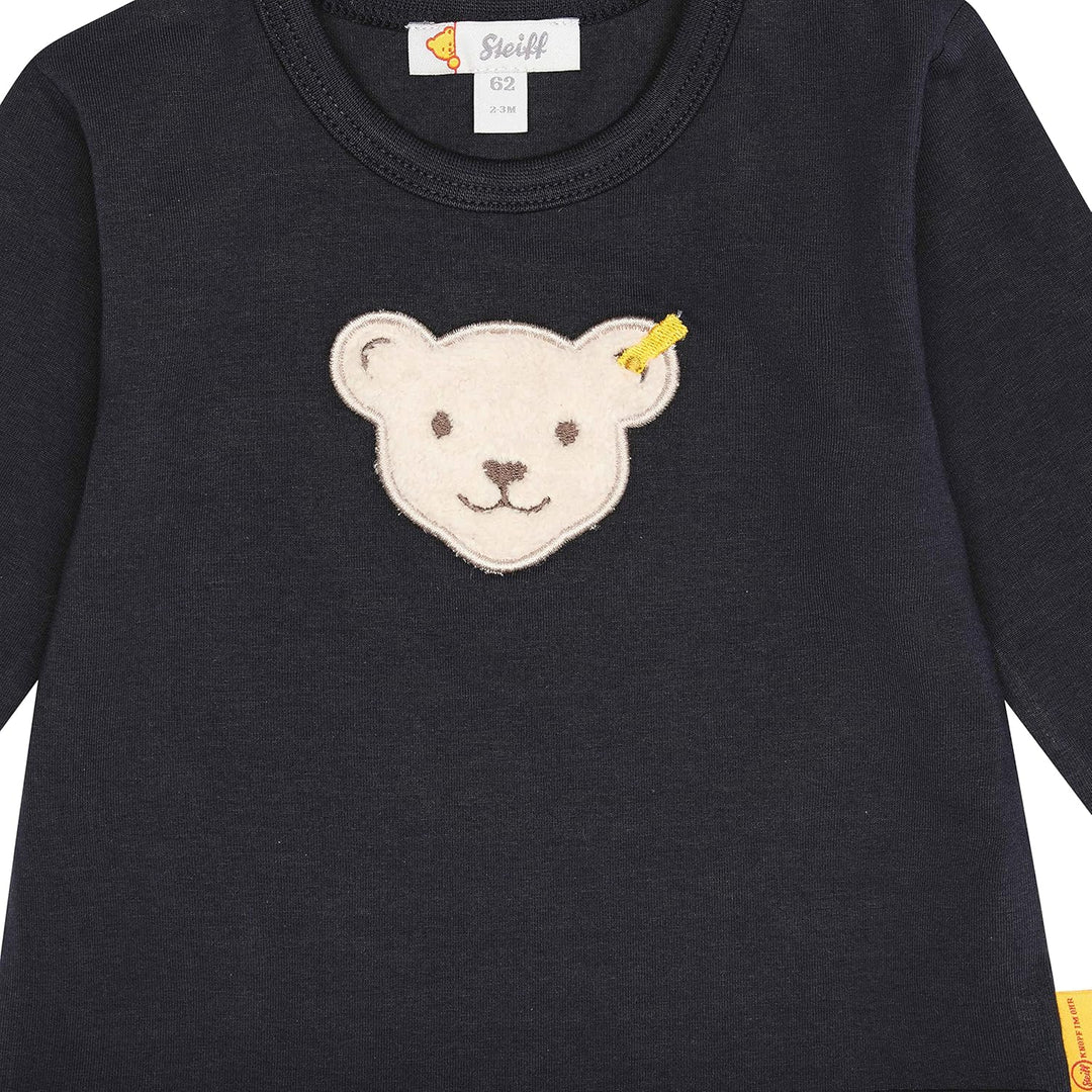 Steiff Unisex Baby T Langarm Teddykopf Ohne Squeezer Shirt 56 Steiff Navy, 56 Steiff Navy