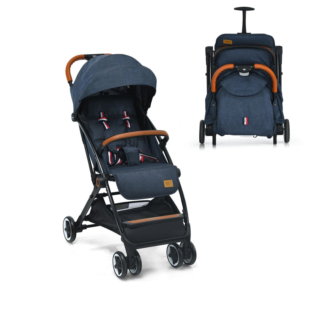DREAMADE Kinderbuggy Klappbar mit Liegefunktion, Faltbar Buggy mit 5-Punkt-Sicherheitsgurt & Aufbewa