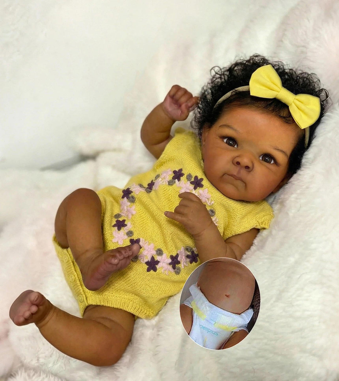 Zero pam Schwarze Reborn Baby Vollsilikon Lebensecht, Silikon Baby Mädchen, 45CM Babypuppen Wie Echt