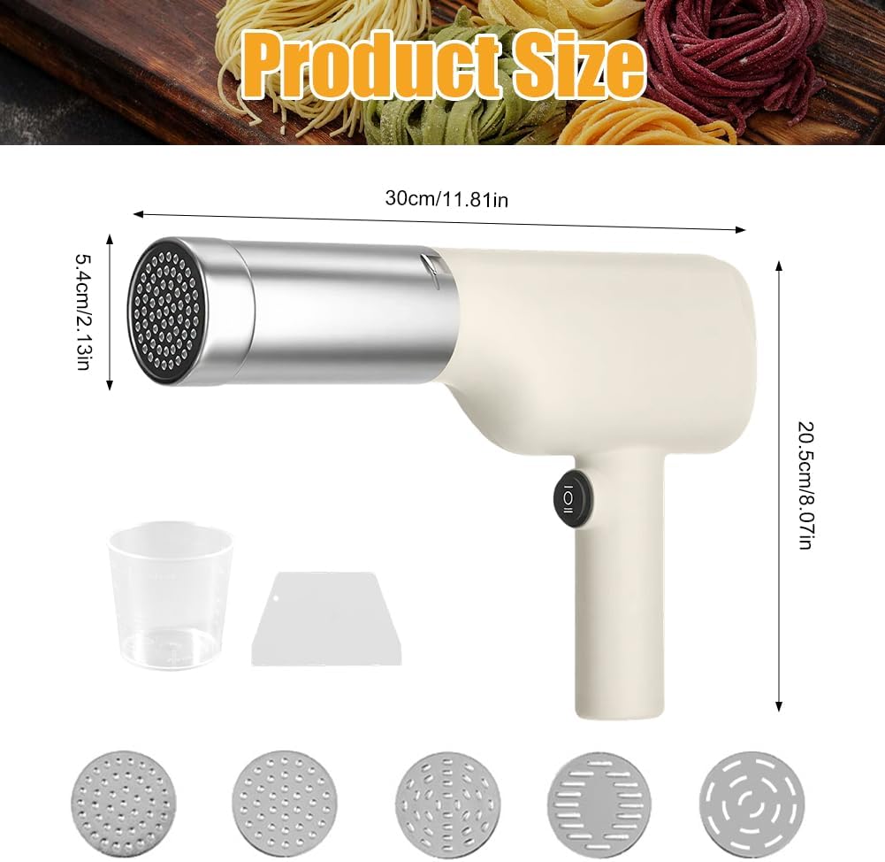 CEWROM Nudelmaschine Elektrische Handheld, Automatische Handheld Noodle Maker, Nudelmaschine Tragbar