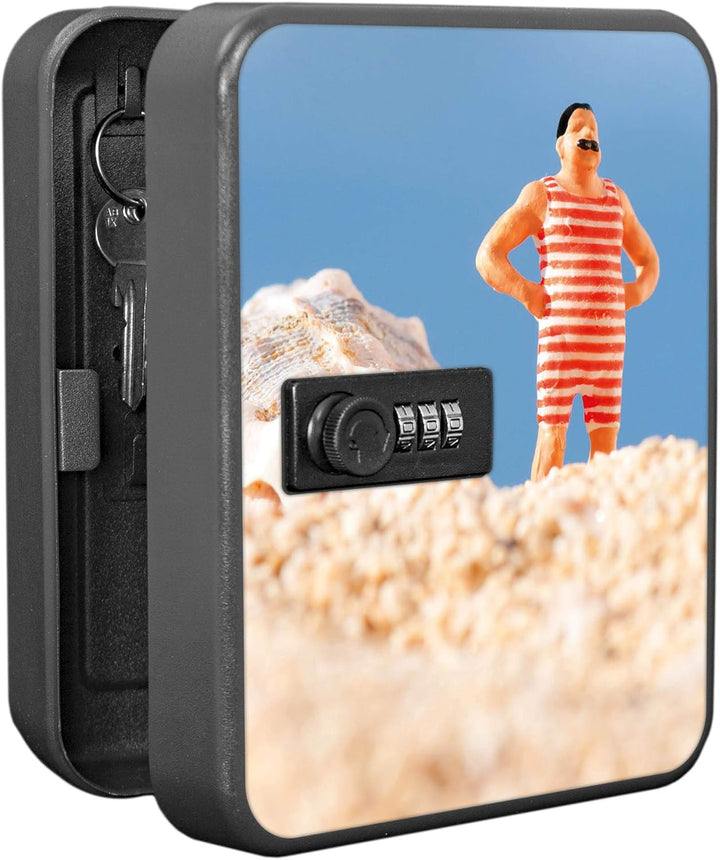 banjado® Burg-Wächter® abschliessbarer Schlüsselkasten mit Motiv Bademeister für 20 Schlüssel - Schl