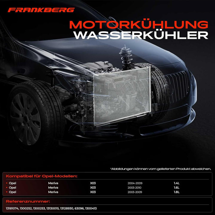 Frankberg Kühler Wasserkühler Motorkühler Schalt-/optional Automatikgetriebe Kompatibel mit Meriva X