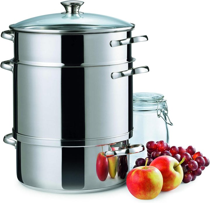 Kelomat, 1984-360, Dampfentsafter, 10 Liter Inhalt, 40 x 33 x 33 cm, Gewicht 4.5 KG, Edelstahl, star