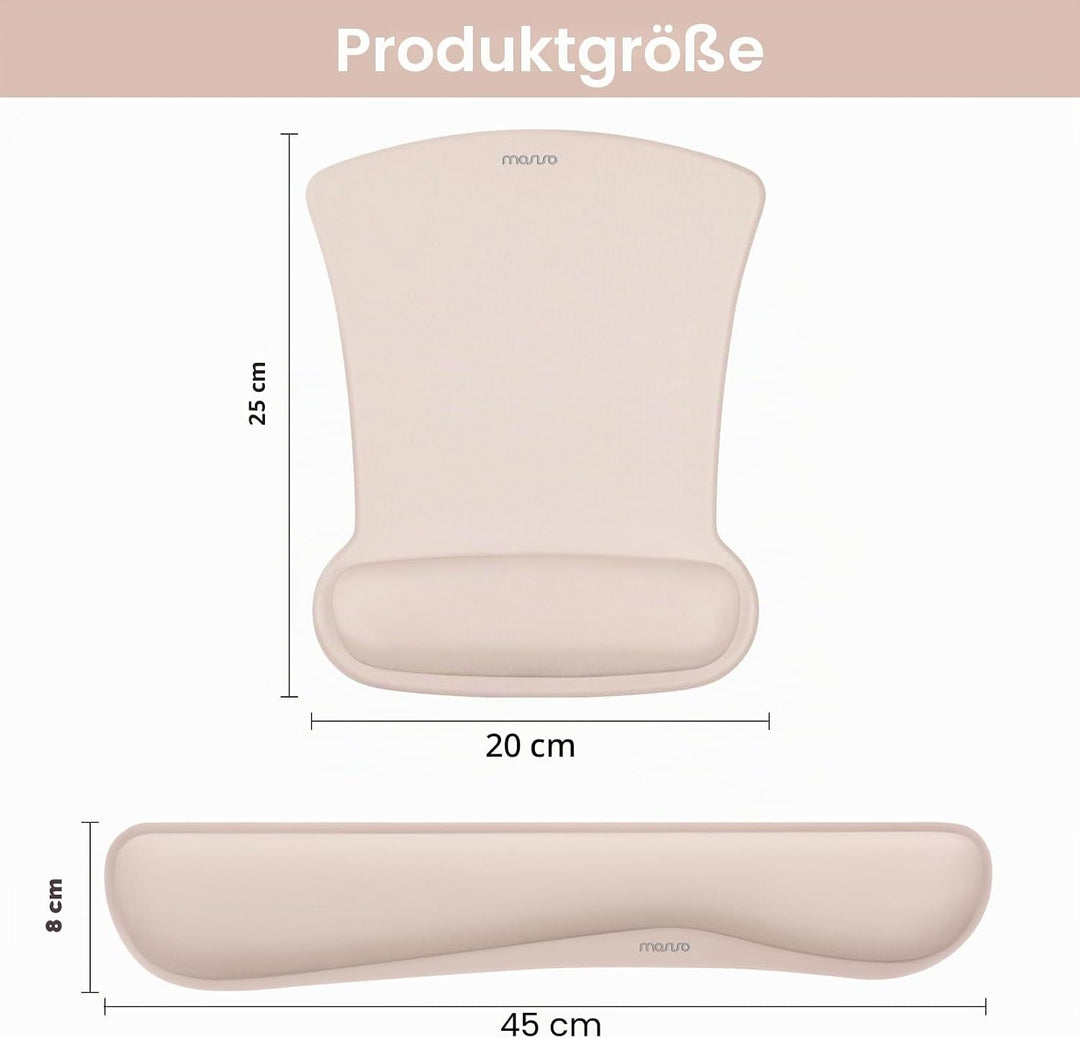 MOSISO Handgelenkauflagen für Mauspad&amp;Tastatur Set,Ergonomisches Mauspad Rutschfester Boden Zuhause/