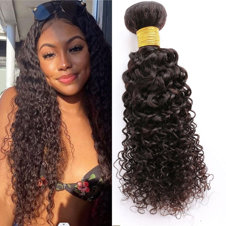 Huarisi Kinky Curly Brazilian Hair Bundle 100g Human Hair Weave Tight Curls Hair Extensions Double W