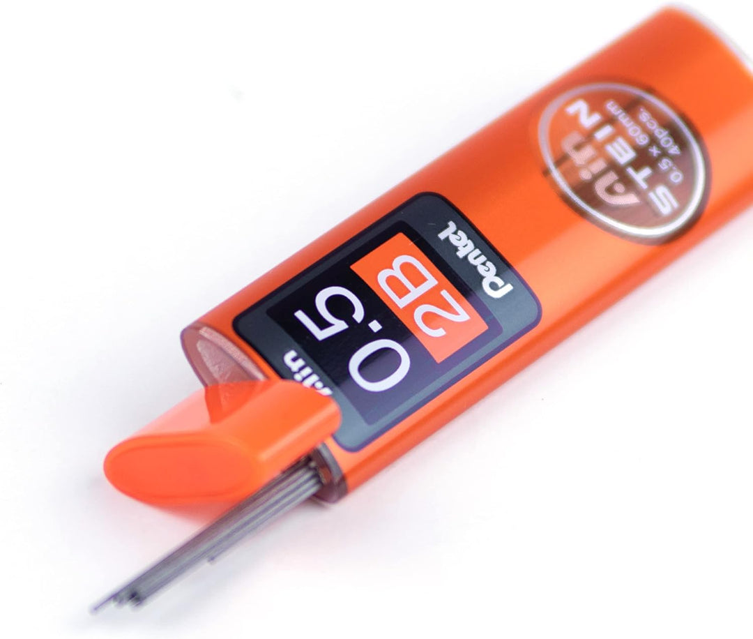 Pentel Ain STEIN C275 Feinmine, 40 Minen je Dose, 0.5 mm, Härtegrad 2B (12 Dosen)