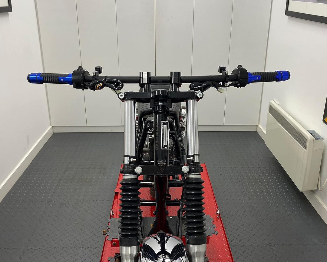 Motorrad Griffe & Stange Enden Für 22mm Stangen - Blau - Eloxiertes Aluminium